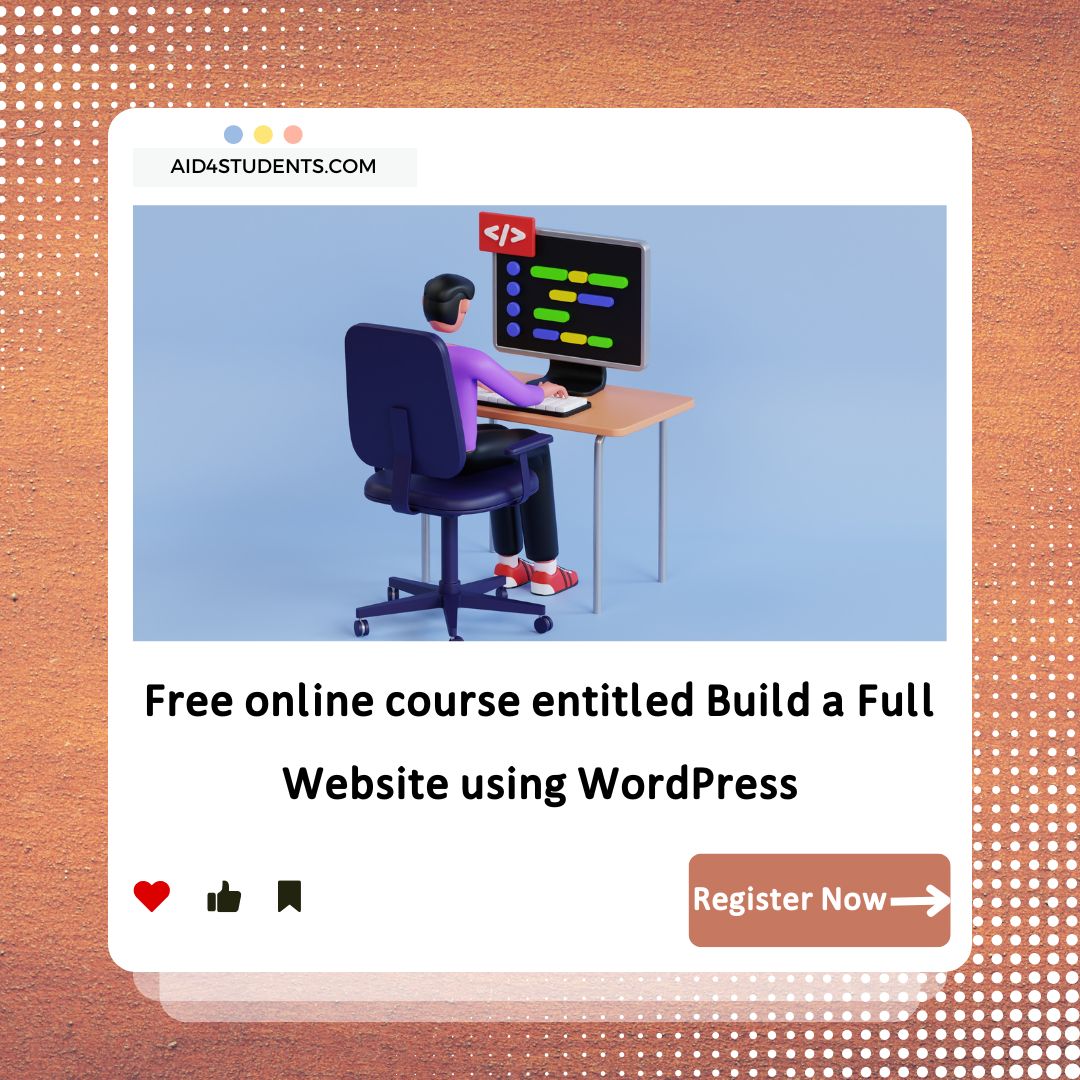 Free online course entitled Build a Full Website using WordPress