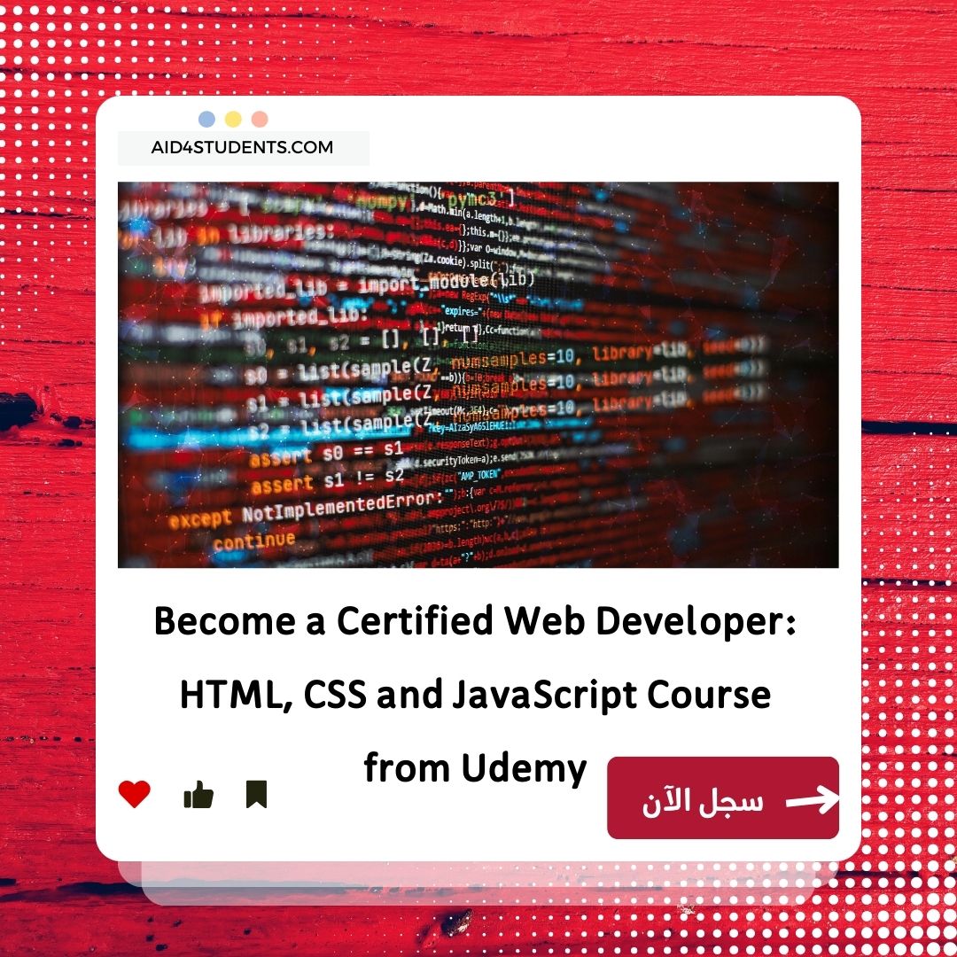 Become a Certified Web Developer: HTML, CSS and JavaScript Course from Udemy